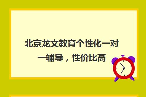 北京龙文教育个性化一对一辅导，性价比高