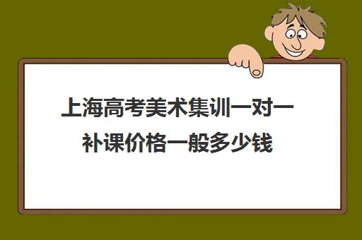 上海高考美术集训一对一补课价格一般多少钱(学美术一定要去集训吗)