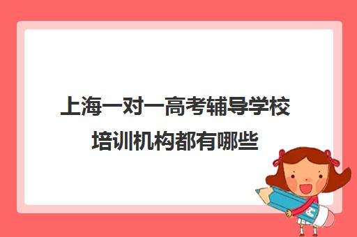 上海一对一高考辅导学校培训机构都有哪些(上海比较好的补课机构)