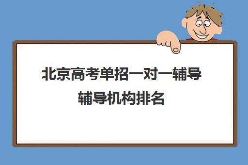 北京高考单招一对一辅导辅导机构排名(高考线上辅导机构有哪些比较好)