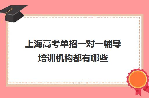 上海高考单招一对一辅导培训机构都有哪些(一对一教育机构费用)