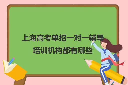 上海高考单招一对一辅导培训机构都有哪些(高考线上辅导机构有哪些比较好)