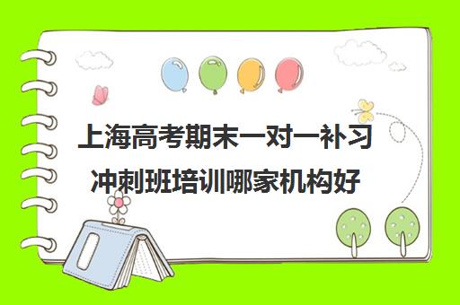 上海高考期末一对一补习冲刺班培训哪家机构好