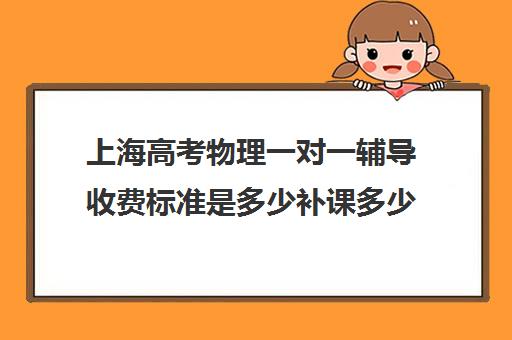 上海高考物理一对一辅导收费标准是多少补课多少钱一小时(高考前一对一补课有效果吗)