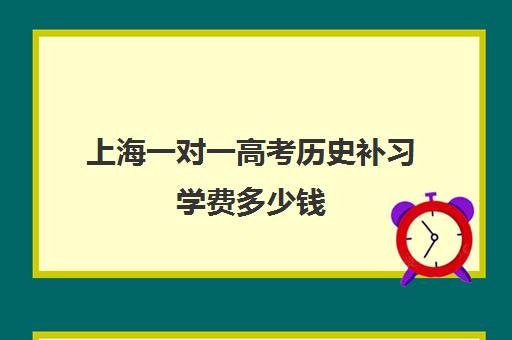 上海一对一高考历史补习学费多少钱