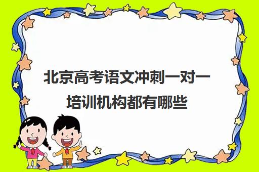 北京高考语文冲刺一对一培训机构都有哪些(高三冲刺辅导班哪家好)