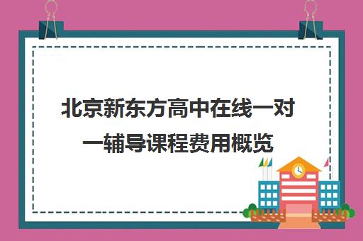 北京新东方高中在线一对一辅导课程费用概览