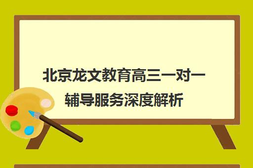 北京龙文教育高三一对一辅导服务深度解析