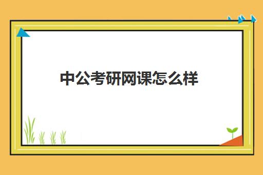 中公考研网课怎么样(考公课程哪个网课比较好)