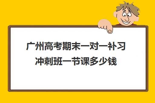 广州高考期末一对一补习冲刺班一节课多少钱