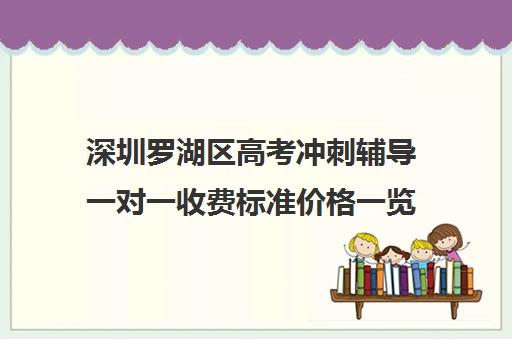 深圳罗湖区高考冲刺辅导一对一收费标准价格一览(深圳哪个补课机构比较好)