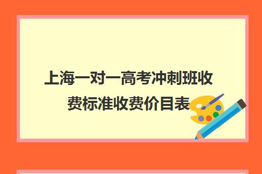 上海一对一高考冲刺班收费标准收费价目表(上海比较好的补课机构)