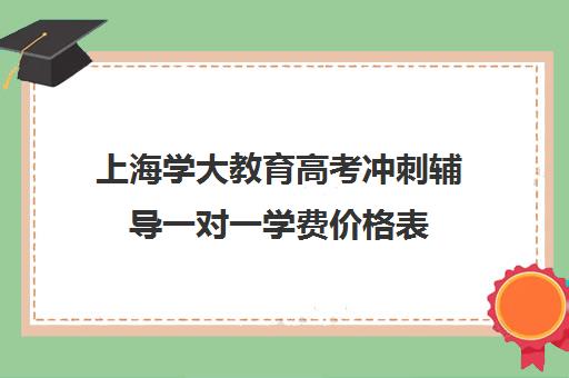 上海学大教育高考冲刺辅导一对一学费价格表（高考一对一辅导机构哪个好）