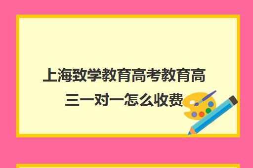 上海致学教育高考教育高三一对一怎么收费(高三冲刺班大概多少钱)