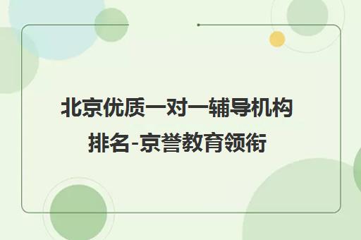 北京优质一对一辅导机构排名-京誉教育领衔