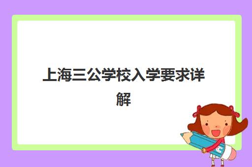 上海三公学校入学要求详解