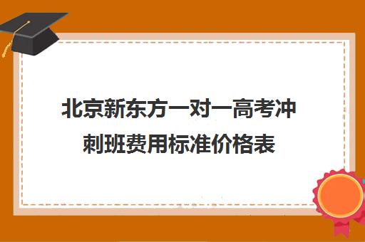 北京新东方一对一高考冲刺班费用标准价格表(百时教育一对一价格表)