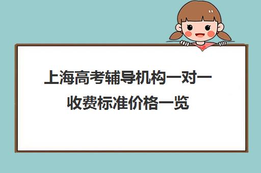 上海高考辅导机构一对一收费标准价格一览(上海高考美术培训机构排名)