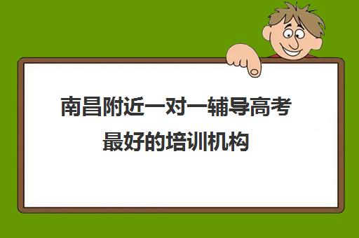 南昌附近一对一辅导高考最好的培训机构(南昌补课机构前十名哪个比较好)