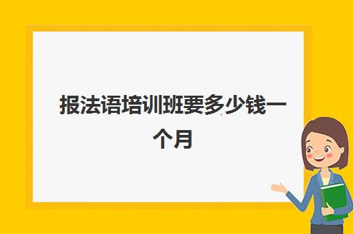 报法语培训班要多少钱一个月(沪江法语网课值得报吗)