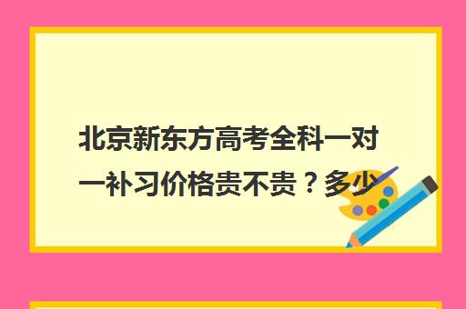 北京新东方高考全科一对一补习价格贵不贵？多少钱一年