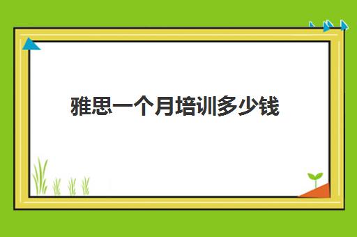 雅思一个月培训多少钱(雅思课程培训班一个月多少钱)