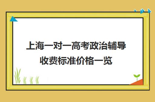 上海一对一高考政治辅导收费标准价格一览(高考一对一辅导机构哪个好)