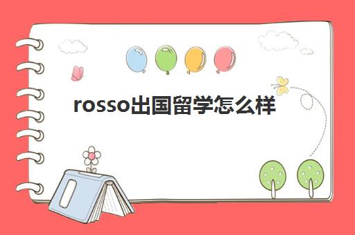 rosso出国留学怎么样(rosso作品集机构)