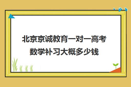 北京京诚教育一对一高考数学补习大概多少钱