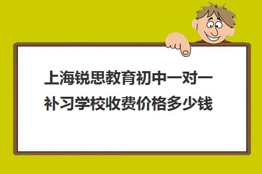 上海锐思教育初中一对一补习学校收费价格多少钱