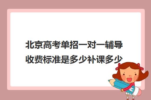 北京高考单招一对一辅导收费标准是多少补课多少钱一小时(一对一补课一小时多少钱)