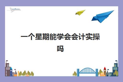 一个星期能学会会计实操吗(小白自学会计难吗)