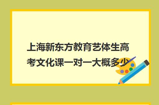 上海新东方教育艺体生高考文化课一对一大概多少钱(新东方高考培训怎么样)