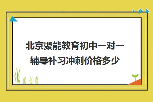 北京聚能教育初中一对一辅导补习冲刺价格多少