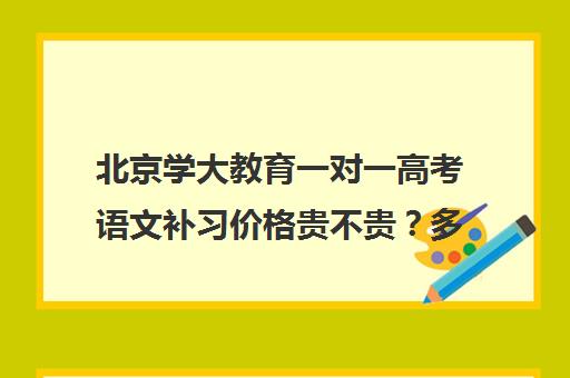 北京学大教育一对一高考语文补习价格贵不贵？多少钱一年