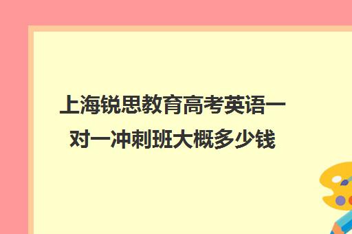 上海锐思教育高考英语一对一冲刺班大概多少钱（高考线上辅导机构有哪些比较好）