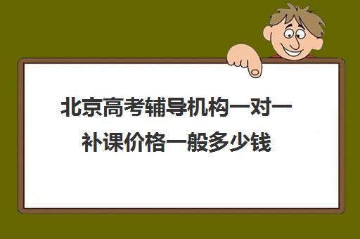 北京高考辅导机构一对一补课价格一般多少钱(北京高中补课机构排名)