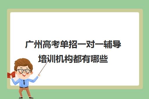 广州高考单招一对一辅导培训机构都有哪些(那里有一对一的辅导班)