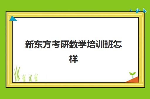 新东方考研数学培训班怎样(新东方考研班一般多少钱)