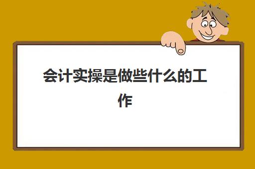 会计实操是做些什么的工作(会计可以从事什么工作)