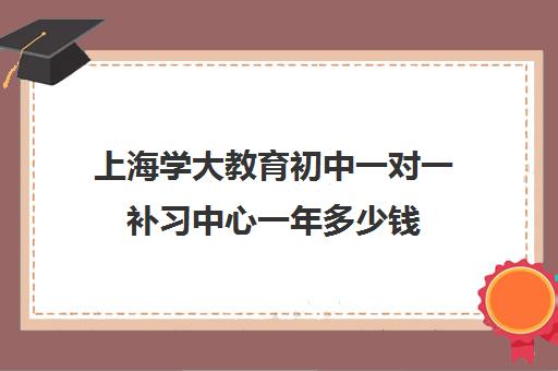 上海学大教育初中一对一补习中心一年多少钱