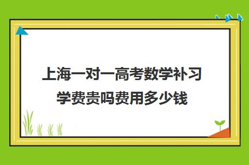 上海一对一高考数学补习学费贵吗费用多少钱