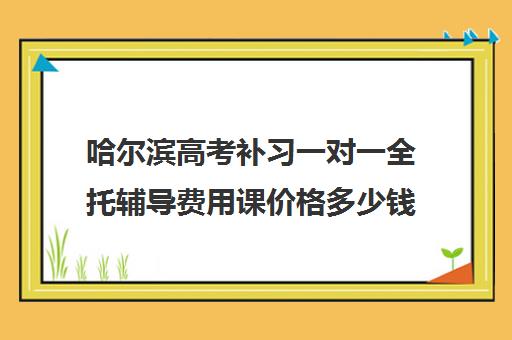 哈尔滨高考补习一对一全托辅导费用课价格多少钱