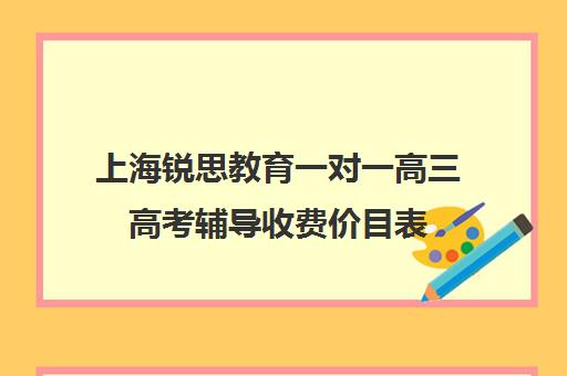 上海锐思教育一对一高三高考辅导收费价目表（上海高中一对一补课多少钱一小时）