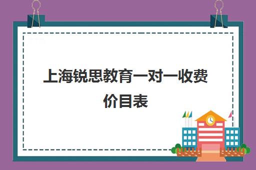 上海锐思教育一对一收费价目表（锐思教育官网）