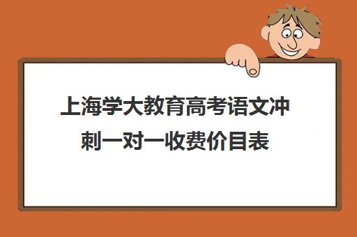 上海学大教育高考语文冲刺一对一收费价目表（高考一对一辅导机构哪个好）