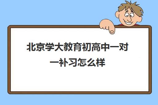 北京学大教育初高中一对一补习怎么样