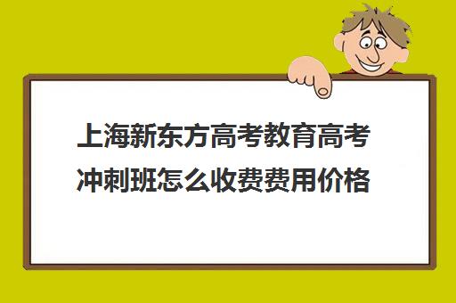 上海新东方高考教育高考冲刺班怎么收费费用价格清单(上海高三一对一辅导价格表)