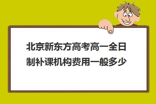 北京新东方高考高一全日制补课机构费用一般多少钱（新东方高三一对一收费价格表）