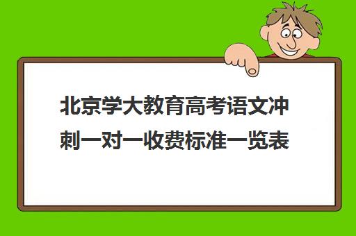 北京学大教育高考语文冲刺一对一收费标准一览表（学大教育高三全日制价格）